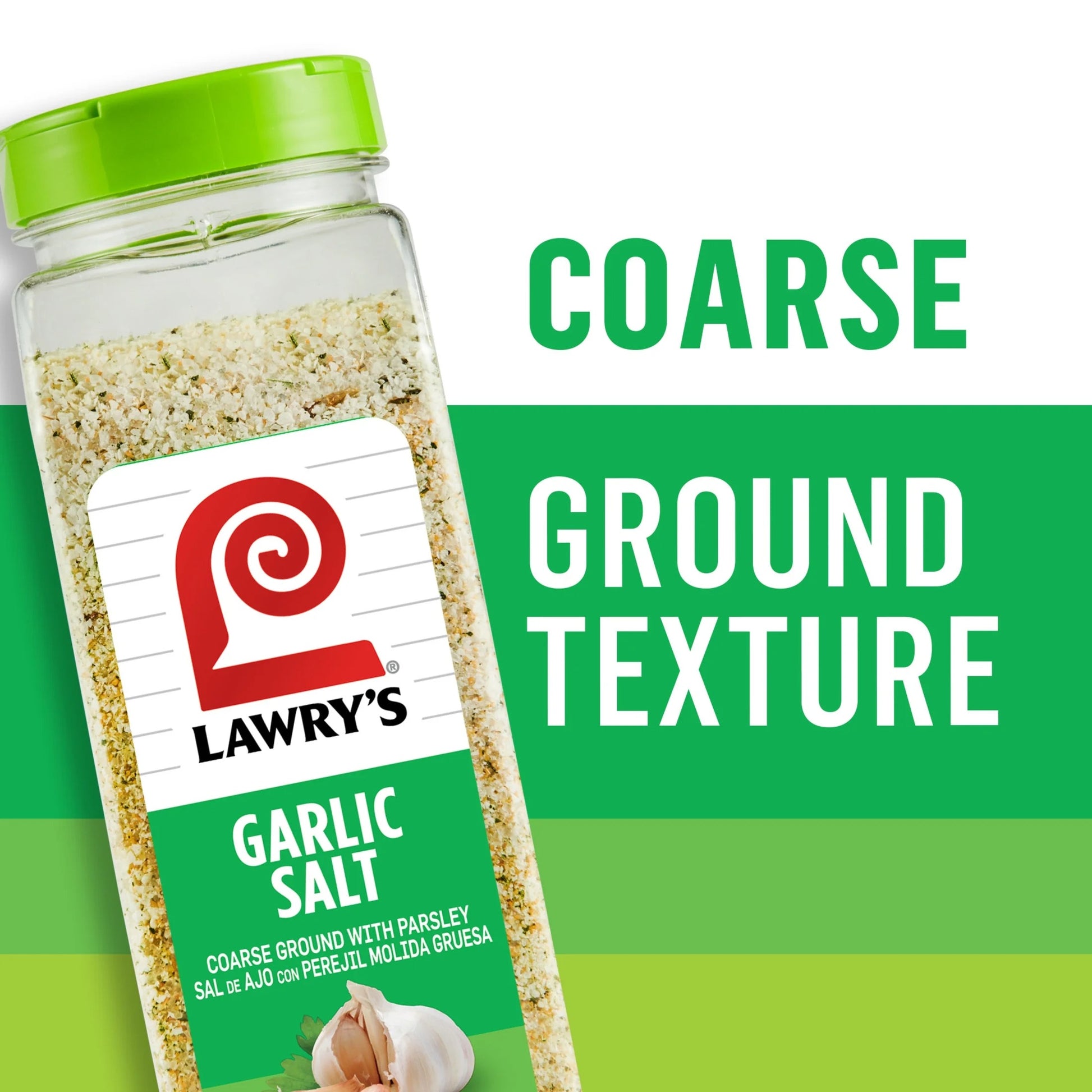 Lawry's Gluten Free Coarse Ground Garlic Salt With Parsley – 33 oz Bottle