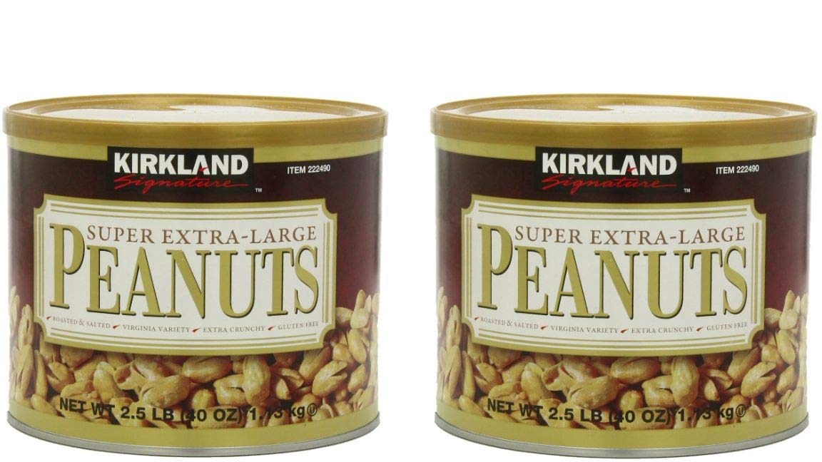 Kirkland Signature Super XL VA Peanuts, 40 Ounce, Light Brown, 2-Pack