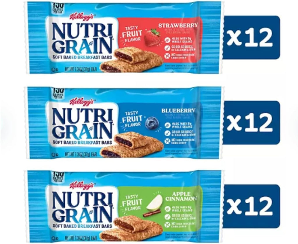 Mo’sirca Kollection NutriGrain Bars Variety Pack – 36 Count (1.3 oz Each)