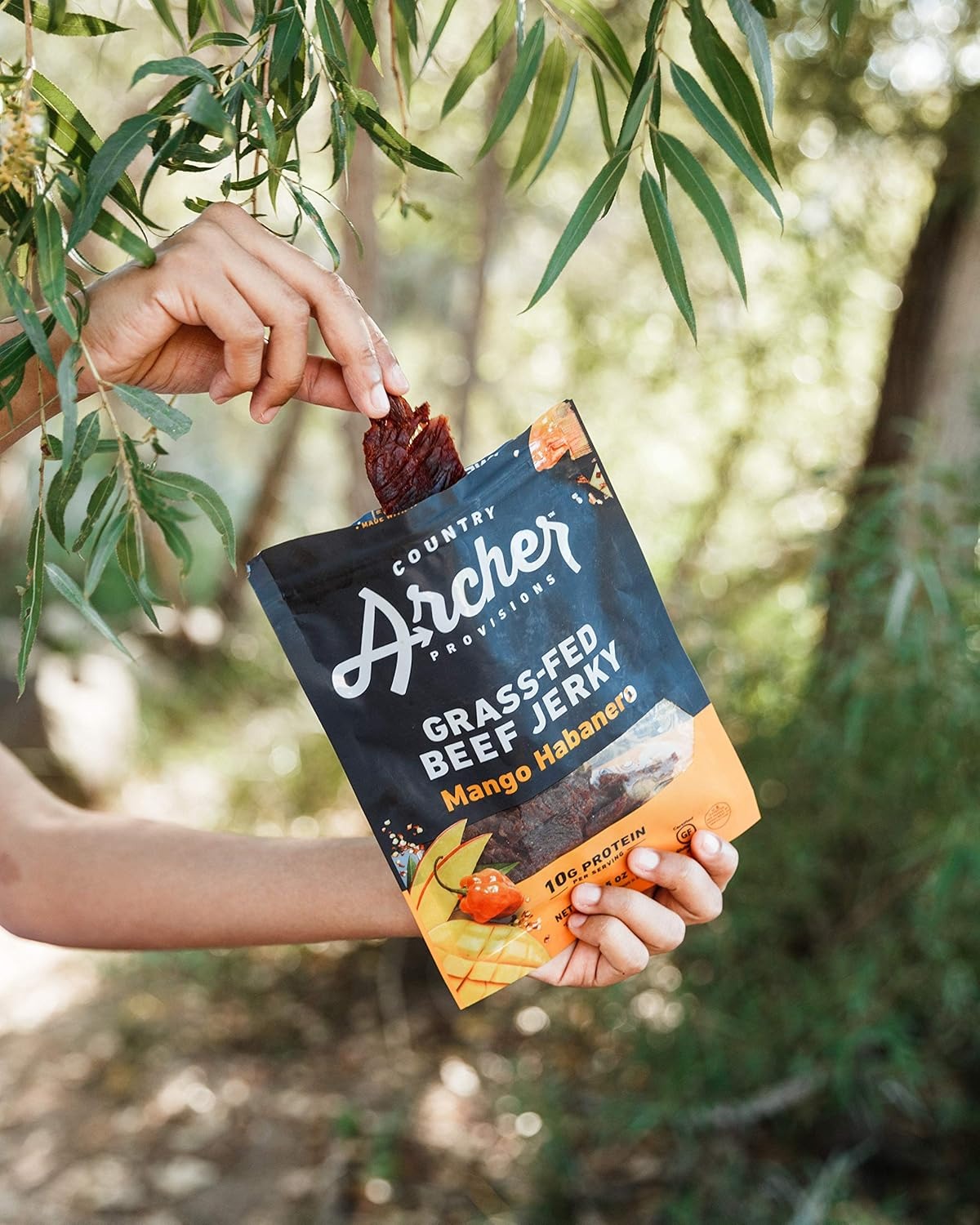 Country Archer Mango Habanero Beef Jerky, 100% Grass-Fed, Gluten Free, 7 Ounce (Pack of 1)