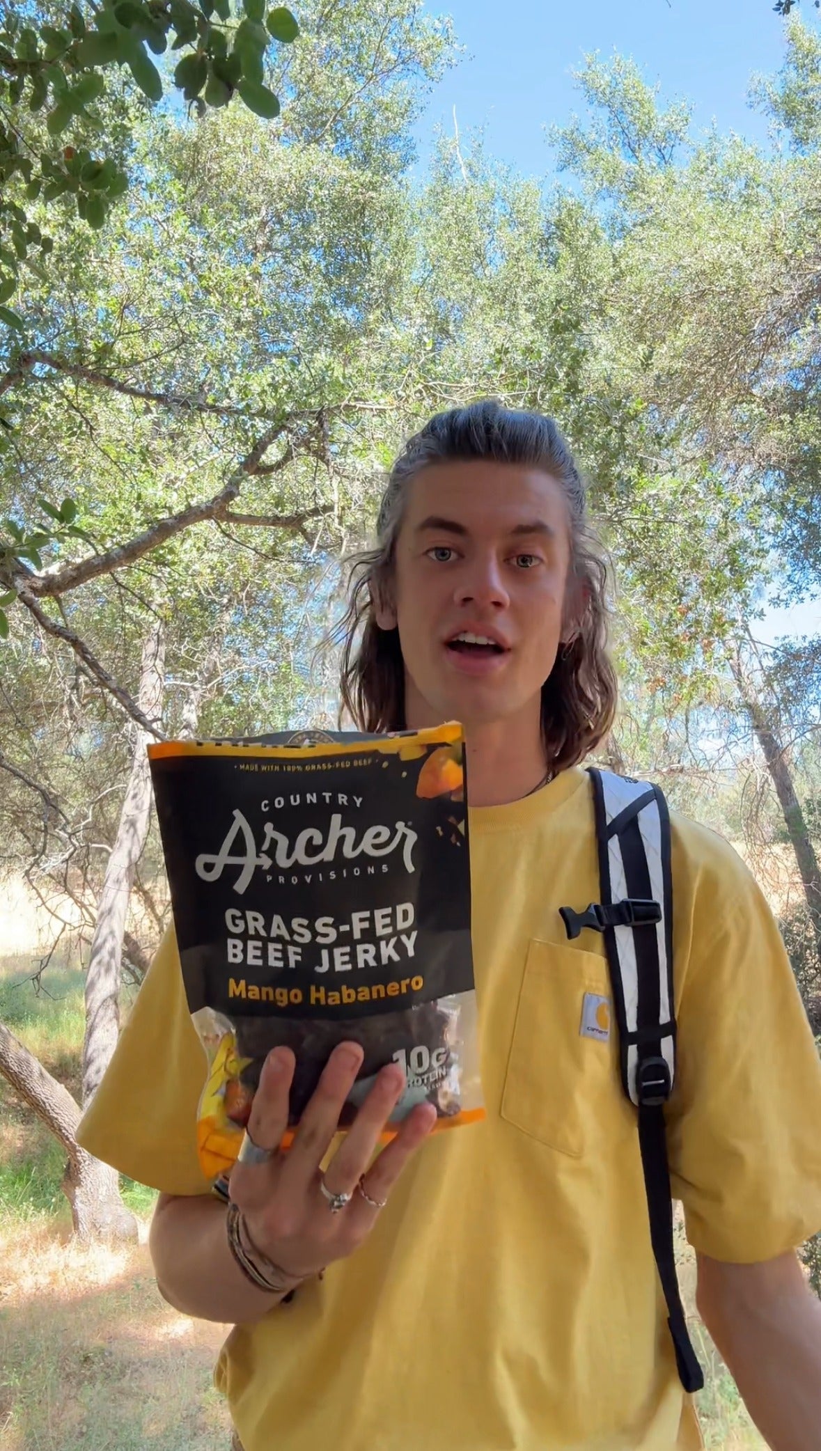 Country Archer Mango Habanero Beef Jerky, 100% Grass-Fed, Gluten Free, 7 Ounce (Pack of 1)