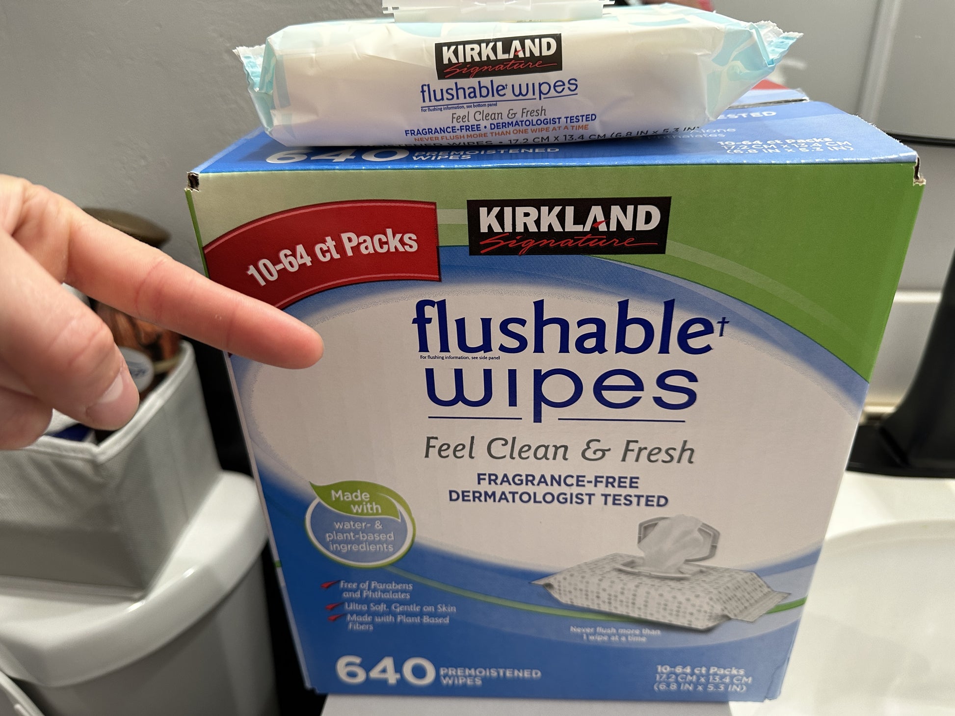 Kirkland Signature Premoistened Flushable Wipes, Fragrance Free, 640-count