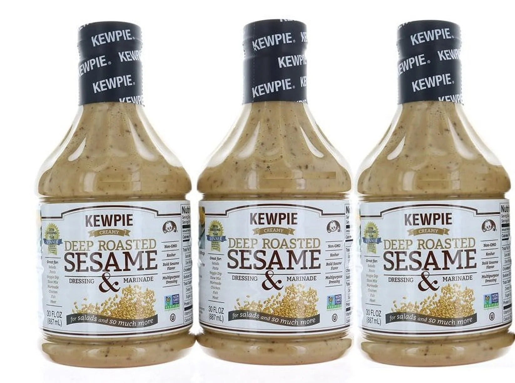 Kewpie Deep Roasted Sesame Dressing & Marinade. 30 Fl. Oz. Each.