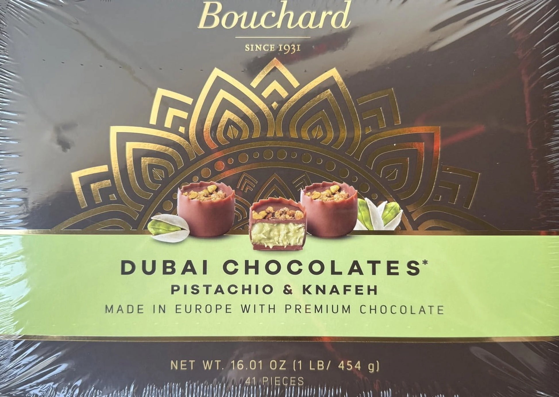 Bouchard Luxurious Dubai Chocolate With Pistachio & Knafeh, 41 Pieces (16.01 oz)