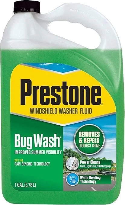 Driving Visibility Prestone Bug Wash Windshield Washer Fluid, 1 Gallon