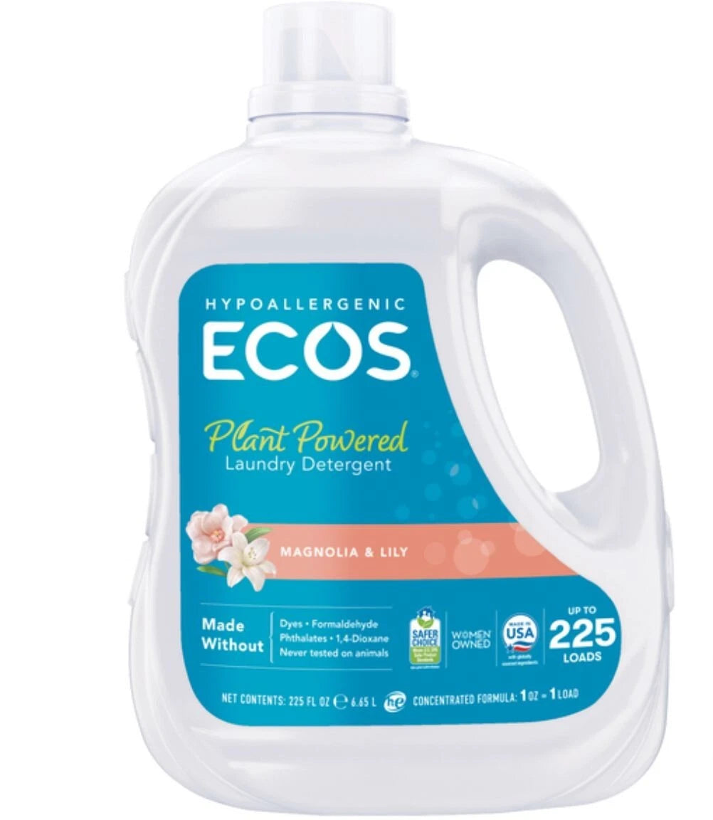 ECOS Liquid Laundry Detergent, Hypoallergenic, HE Compatible, Magnolia&Lily Sent