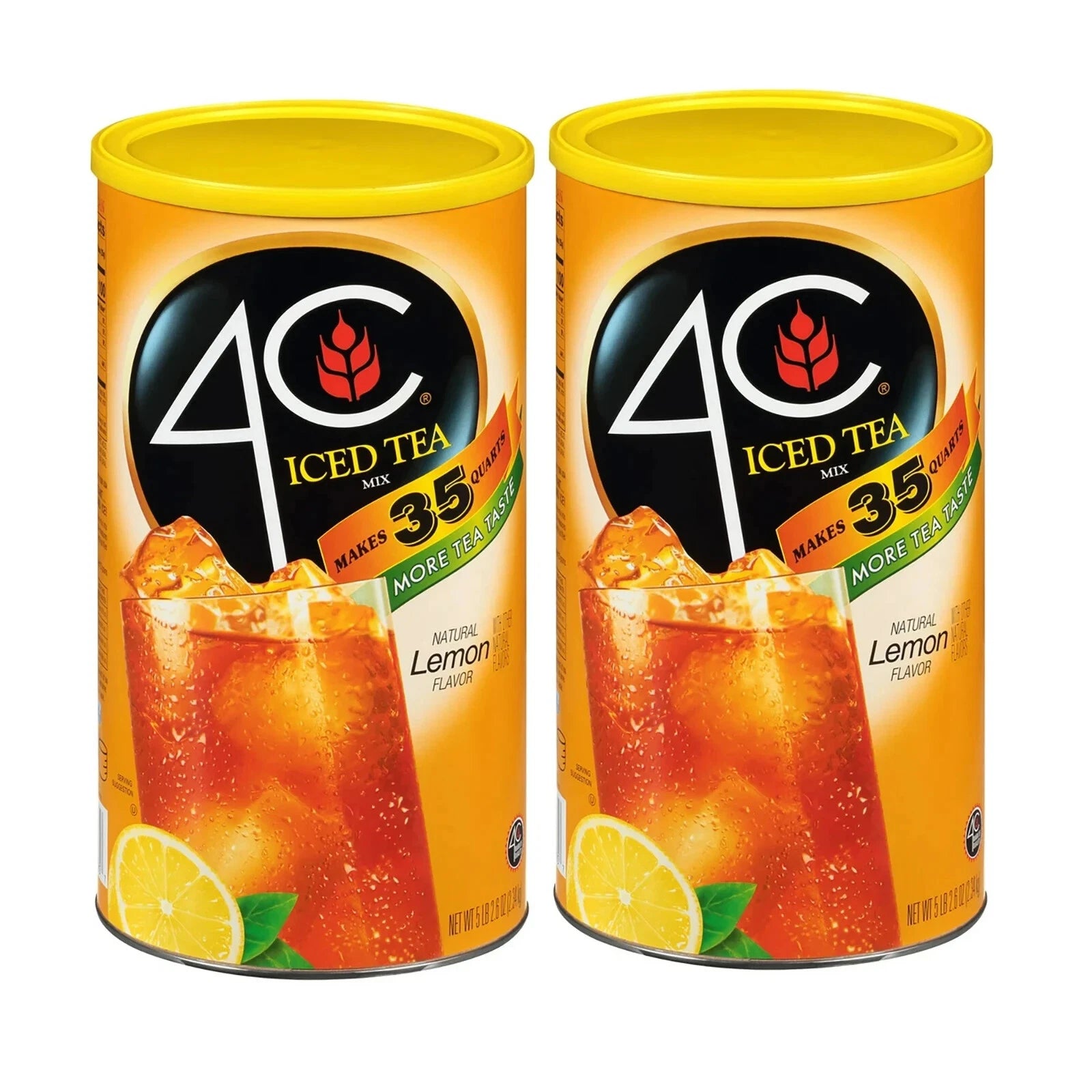 4C Lemon Iced Tea Mix, 35-Qt. (82.6 oz) - (2 Pack) Refreshing Citrus Flavor