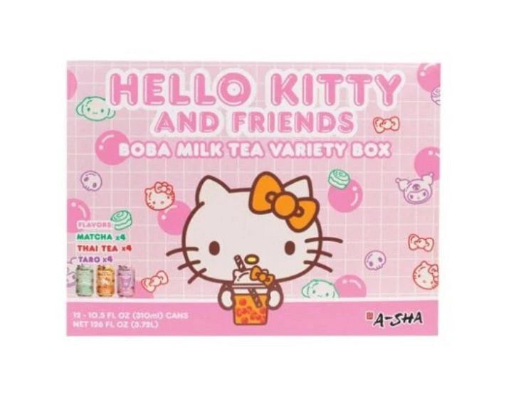 Hello Kitty & Friends Boba Milk Tea Variety Box, 126 fl oz, 12-Pack