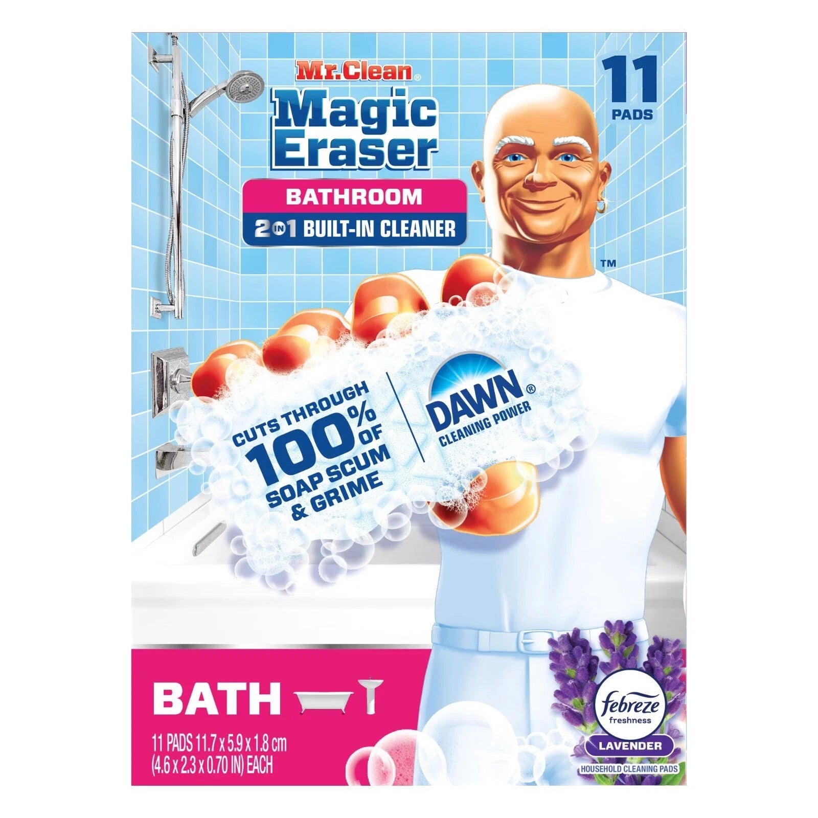 Mr. Clean 2-In-1 Bathroom Magic Eraser Sponges, 11 ct