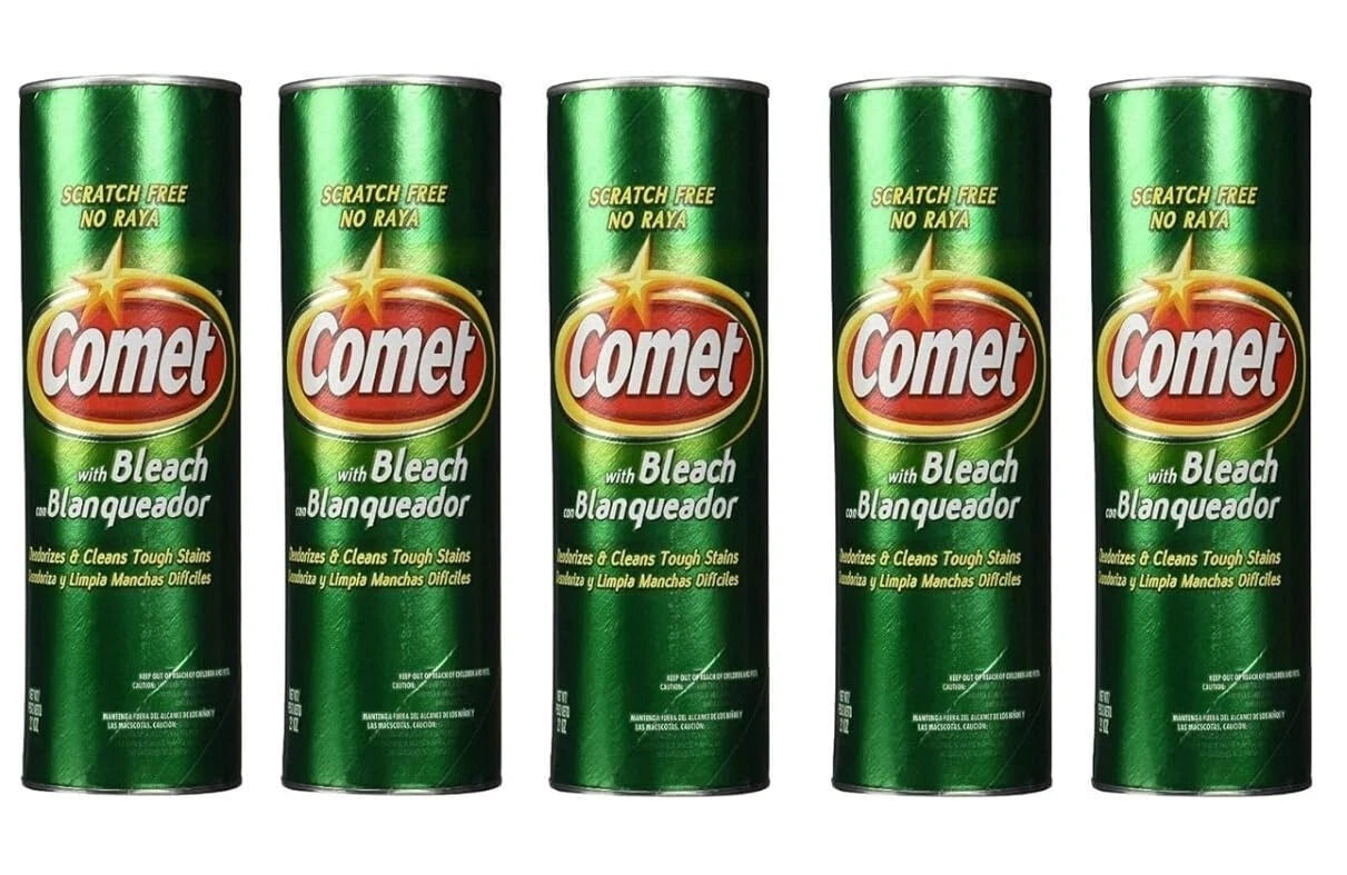 Comet Cleaner with Bleach Powder 21-Ounces | Scratch-Free | 5 Pack
