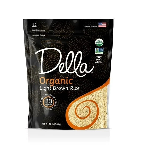 Della Organic Long Grain Brown Rice, 12 Pound 12 Pound (Pack of 1)