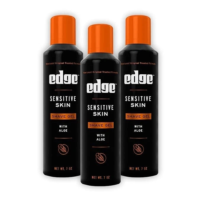 Pack Of Three Edge Sensitive Skin Shaving Gel for Men, 9.5 oz