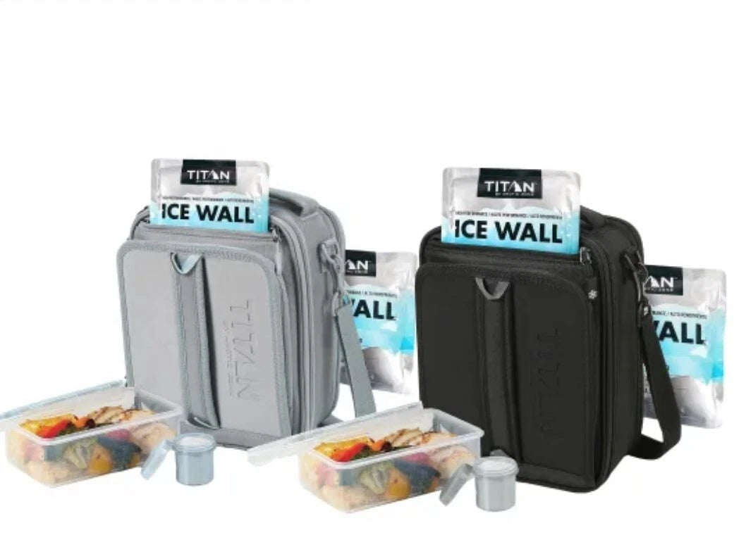 2-Pack Titan Arctic Zone Fridge Cold Crush Resistant Lunch Pack with 2 Ice Walls