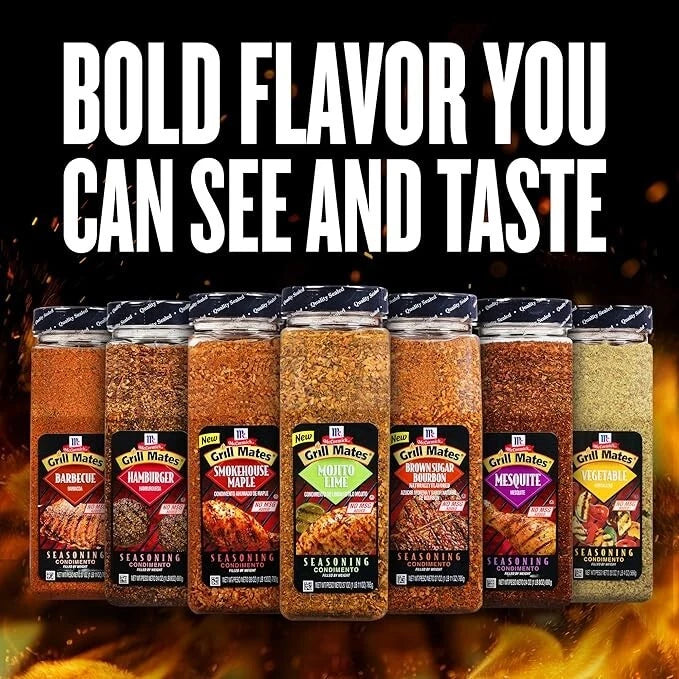 Pack of 2 McCormick Grill Mate Hamburger Ground Pepper Onion Savory Garlic Jar