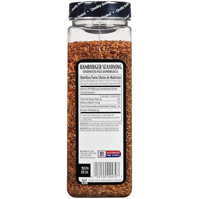 Pack of 2 McCormick Grill Mate Hamburger Ground Pepper Onion Savory Garlic Jar