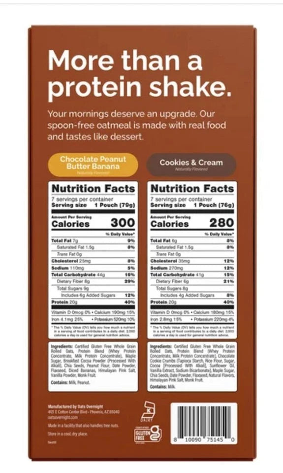 Oats Overnight Variety Pack, 20g Protien Shake 14-Pack + Blender Bottle