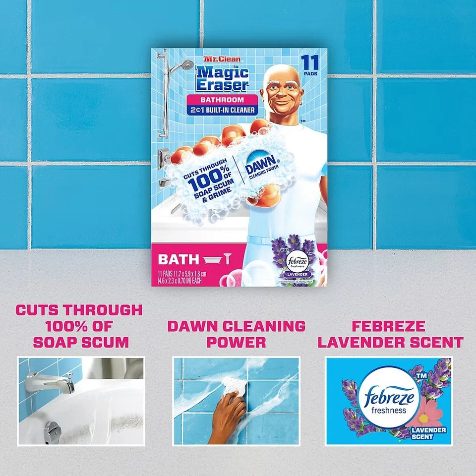 Mr. Clean 2-In-1 Bathroom Magic Eraser Sponges, 11 ct