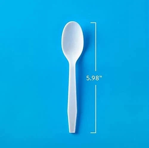 Pack of Two Member's Mark Heavyweight White Plastic Spoons, 600 ct