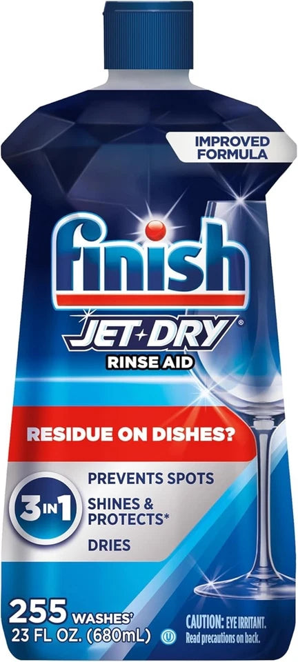 Finish Jet-Dry Ultra Rinse Aid Dishwasher Rinse & Drying Agent 3 In 1(32fl oz.)