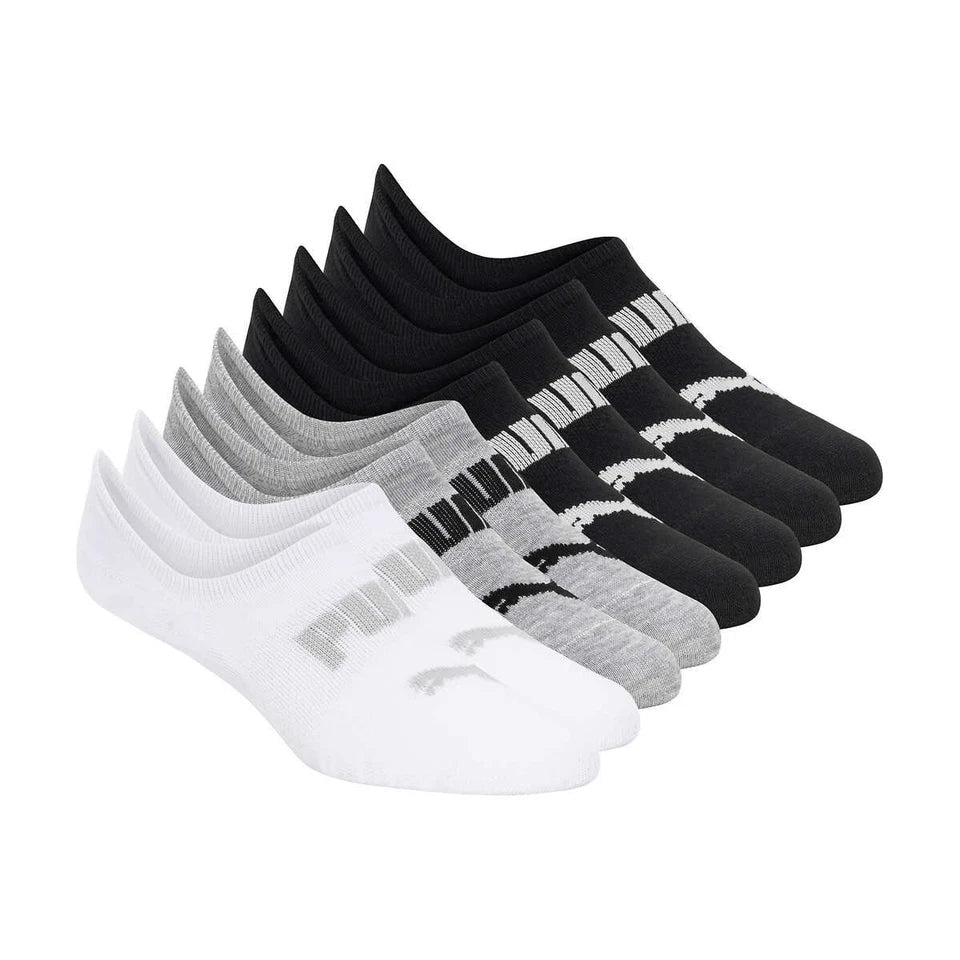 Puma Women's No Show Non-Slip Liner Socks 8 Pairs, Black