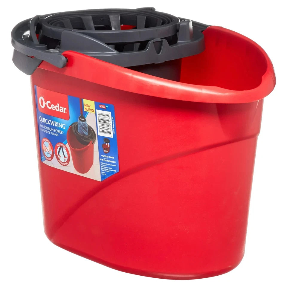 2 Bucket O Cedar QuickWring Bucket with Torsion Wringer, 2.5 Gallon Mop Bucket
