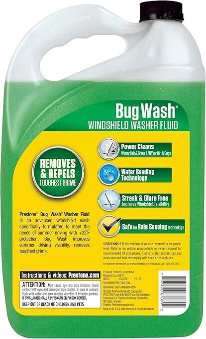 Driving Visibility Prestone Bug Wash Windshield Washer Fluid, 1 Gallon