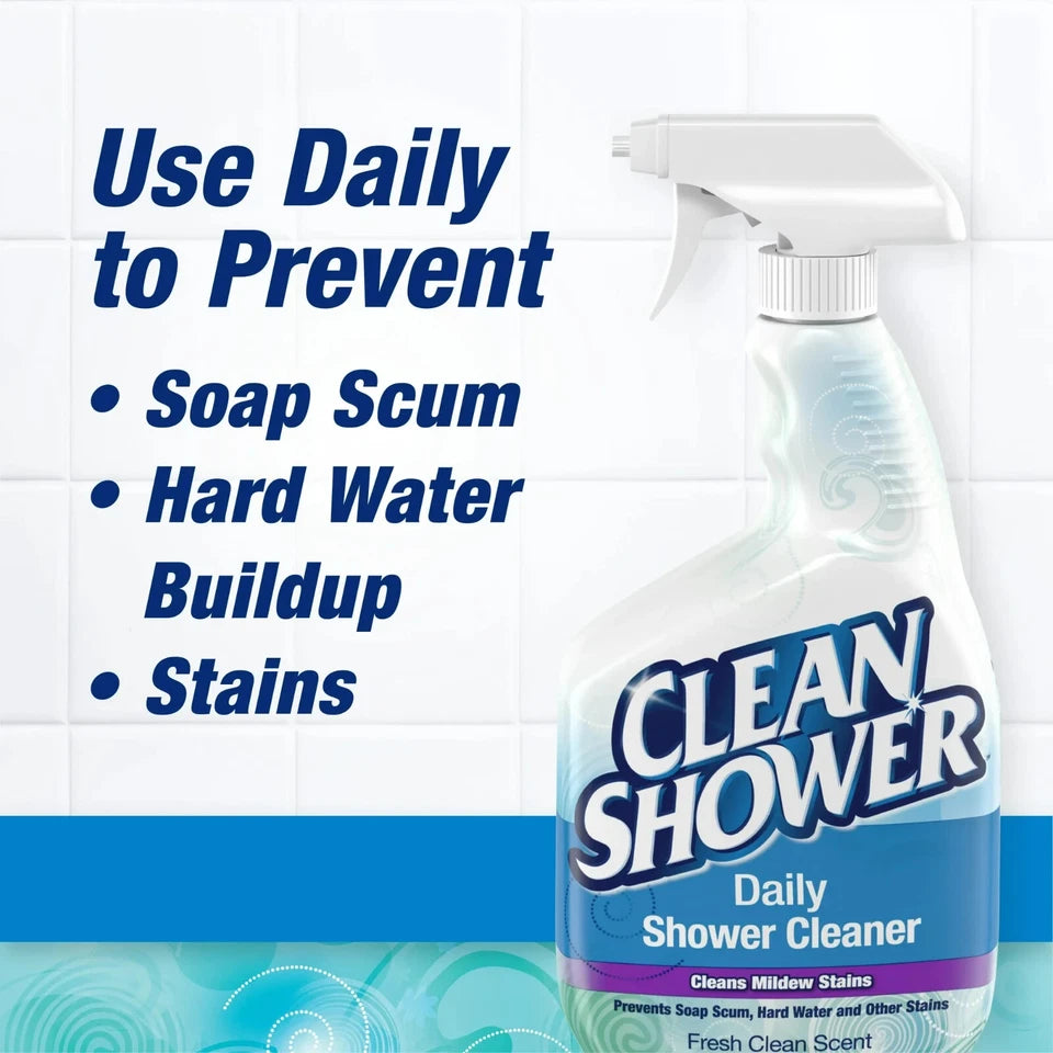 Pack Of 2 Clean Shower Daily Shower Cleaner 32 fl oz. Bleach and Ammonia Free