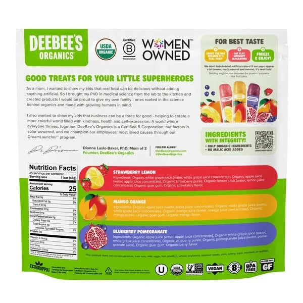 Deebee's Organic Superfruit Freeze, Variety Pack, 1.35 fl oz, 35-count