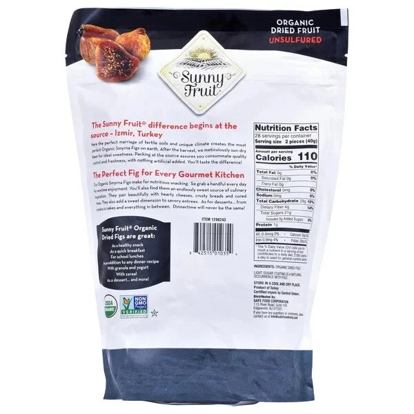 Sunny Fruit Organic Sun-Dried Figs, 40 oz
