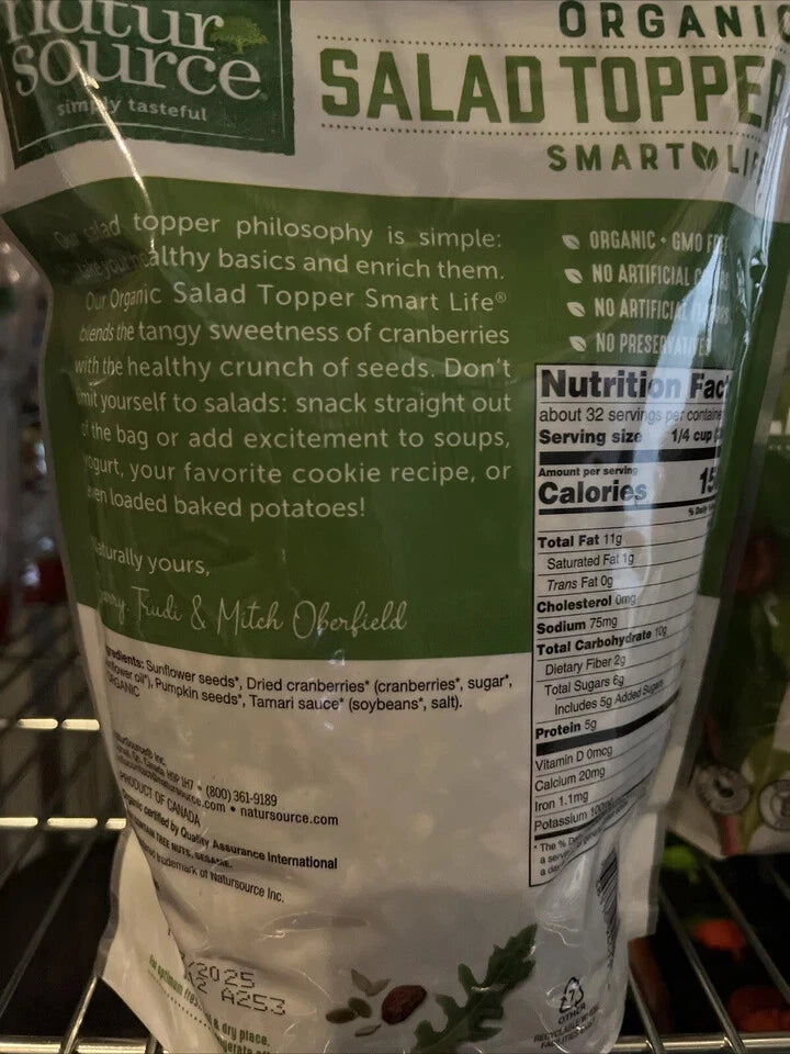 2 Packs NaturSource Organic Salad Topper Smart Life 2 LB Each Pack, Total 4 lbs