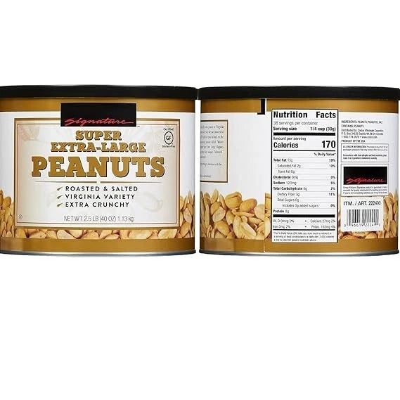 Signature Super Extra Large Peanuts, Roasted & Salted, Virginia Variety, Extra C