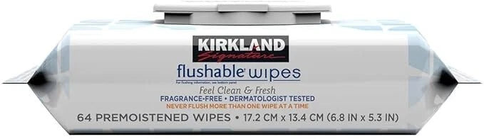Kirkland Signature Premoistened Flushable Wipes, Fragrance Free, 640-count