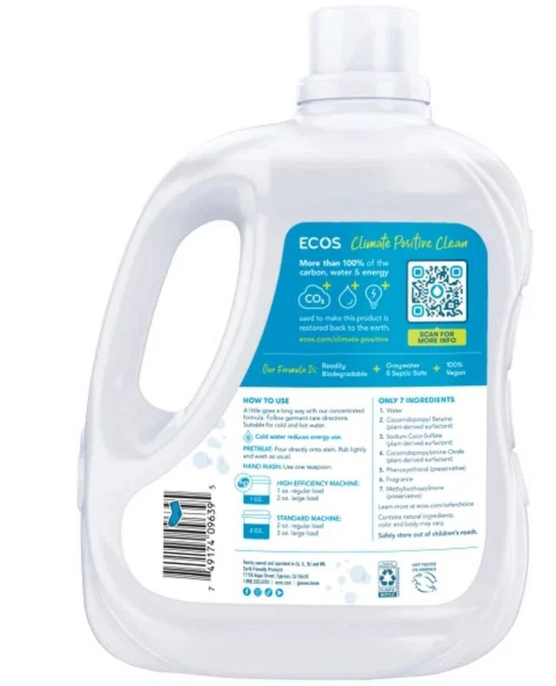 ECOS Liquid Laundry Detergent, Hypoallergenic, HE Compatible, Magnolia&Lily Sent